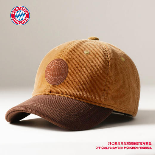 【官方正版】拜仁慕尼黑足球俱乐部丨2025新款复古棒球帽棕色运动休闲可调节遮阳帽 商品图0