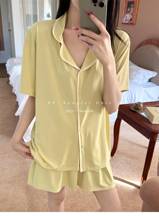 1秒降温【小凉皮家居服套装】自带胸垫  软糯糯冰冰凉凉🧊空调都不用开了！ 商品图10