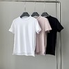「K」洛诗琳61510进口埃及棉纯色T恤2025夏季正肩显瘦上衣250114 商品缩略图3