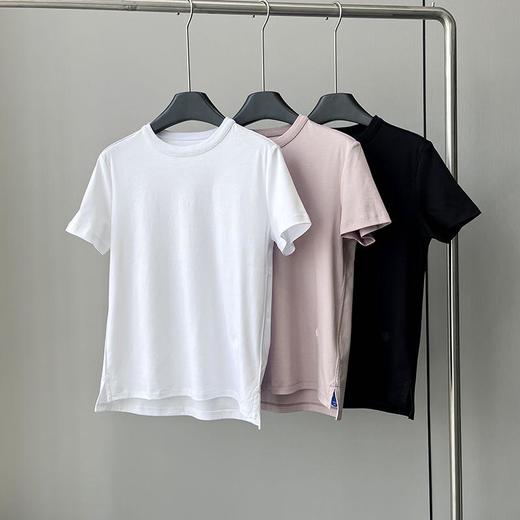 「K」洛诗琳61510进口埃及棉纯色T恤2025夏季正肩显瘦上衣250114 商品图3