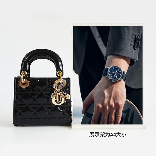 【98新闲置】DIOR迪奥迷你 LADY DIOR 手袋M0505OWCB M900经典黑金漆皮三格戴妃包链条手提单肩包女士现售价：19700！180525AI08 商品图8