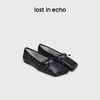 lost in echo2025春夏新款斜方头薄底镂空蝴蝶结芭蕾舞真皮单鞋女 商品缩略图0