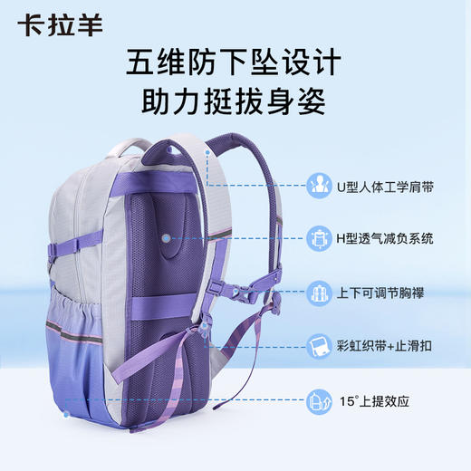 【考拉抱抱包】卡拉羊5维减负防下坠机能双肩包大容量书包CX5536 商品图3
