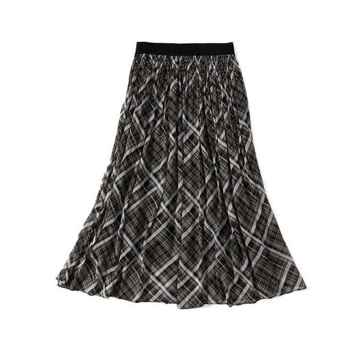 「高货kbnq」全新升级【铂金会员220/天猫299/差价79】(35609)洛诗琳气质格纹半身裙2025夏季新款时尚显瘦百褶半裙女 商品图4