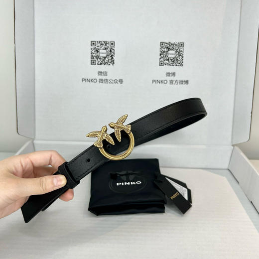 意大利时尚巨头之一PINKO经典燕子纯牛皮腰带 商品图7