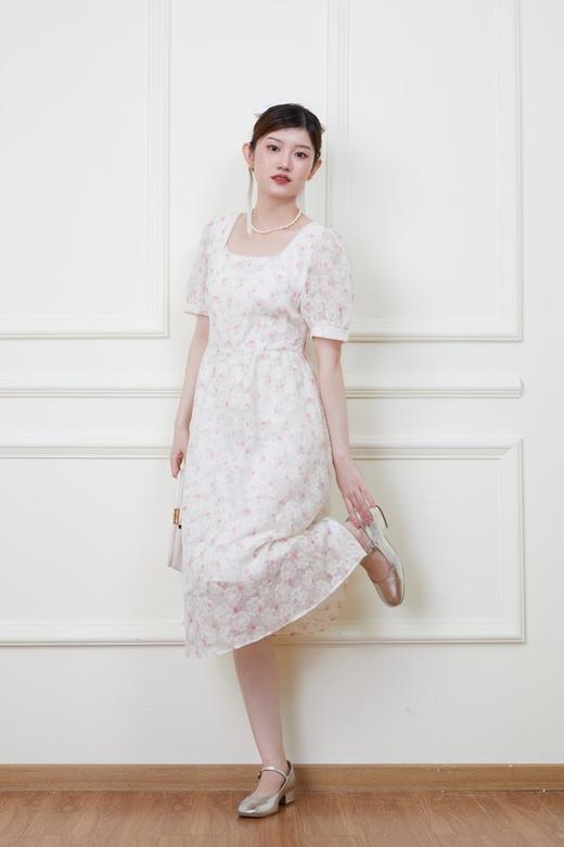 Stay2Weeks 珍珠方领甜美碎花蝴蝶结连衣裙 18507 商品图0