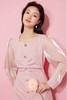 Le Malene 高级粉色拼接网纱褶皱连衣裙 19876 商品缩略图3