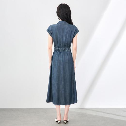「高货wl」全新升级【铂金会员339/天猫459/差价120】(31604)洛诗琳气质莱赛尔牛仔连衣裙2025夏季通勤收腰显瘦长裙 商品图1