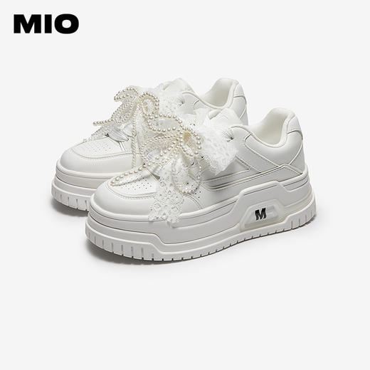 MIO米奥休闲板鞋厚底增高纯色运动小白鞋女休闲鞋M254586781 商品图2