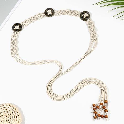 雀说 复古时尚波西米亚腰链装饰云南民族风编织腰带 商品图6