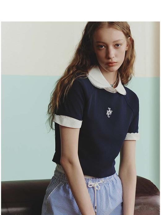 Teenie Weenie小熊字母条纹T恤女夏季女t恤TTRA252605T 商品图2