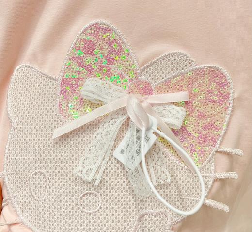 点此购买 110-170Kitty夏季女童蕾丝短裤套装 xb 319144 商品图7