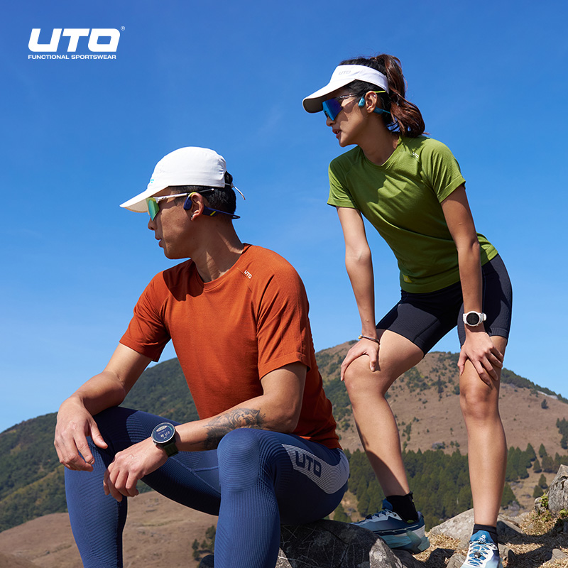 UTO羊毛运动短袖春夏男女户外运动健身吸湿排汗速干柔软半袖