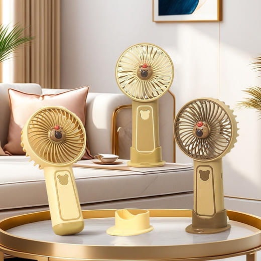 【便携手持小风扇】简约隐藏式支架桌面便携小风扇 三档大风力学生夏季旅行随身风扇。ry 商品图2