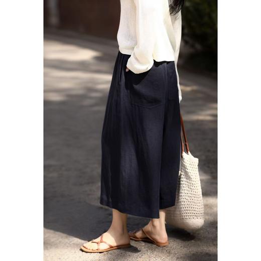 【汉麻阔腿九分裙裤】会呼吸的汉麻 天然汉麻面料，⁧⁥垂顺不贴腿，⁠自带抑菌防臭效果，⁣吸湿透气，‌有效调节体感温度 商品图3