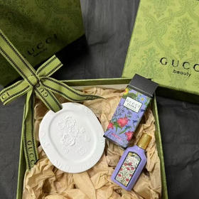 绝美！Gucci拓香石+香水5ml礼盒 车载蝴蝶结车挂/衣橱/浮雕扩香石 七夕情人礼物伴手礼