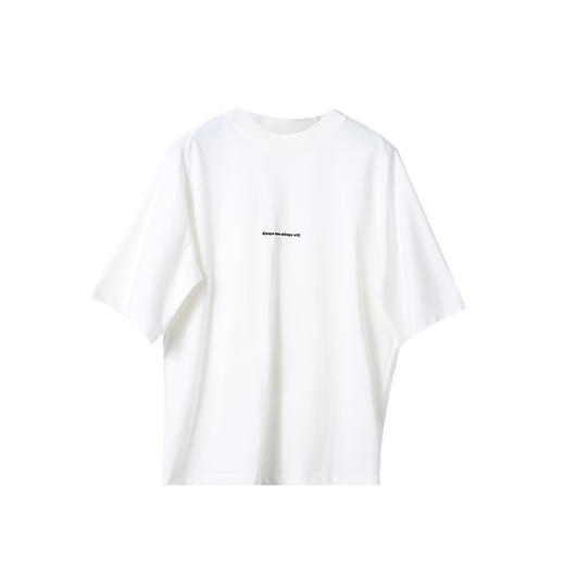 VIMAGE纬漫纪白色简约字母圆领宽松百搭中袖T恤上衣2025夏季新款V2302915 商品图5