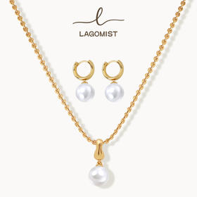 【Lagomist】拿铁系列 | 金/银牛奶耳环项链套装 小众时尚
