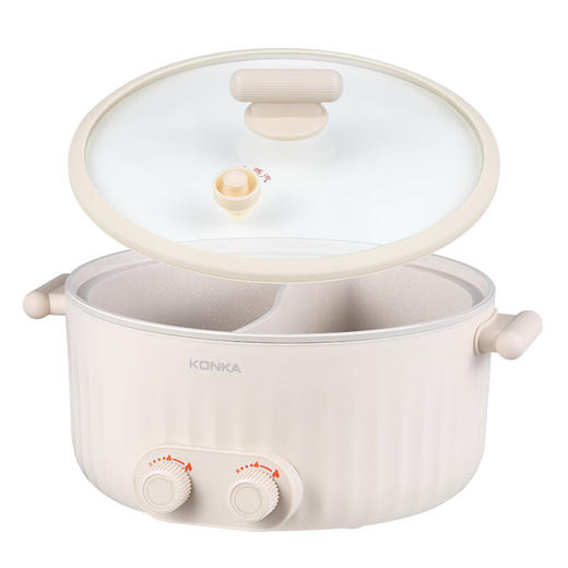 康佳（KONKA） 电火锅家用多功能6L大容量一体分区控温鸳鸯锅KDHG-6029-M 星梦白 商品图7