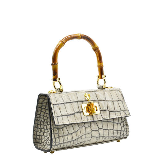 5055649503691  Pratesi   春夏热销单品 Bamboo高贵鳄鱼纹系列竹节包女包斜挎包新款 尺寸：200*70*110mm【已实拍图为准】 商品图1