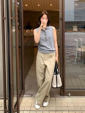 夏日清凉必备乳胶棉垂感阔腿裤奶白色透气休闲裤