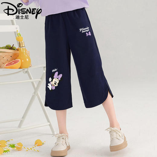 迪士尼女童七分裤夏季薄款冰丝儿童裤子2025新款女大童短裤外穿潮 商品图4