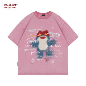 【门店限定款】不计后果美式复古涂鸦落肩T恤