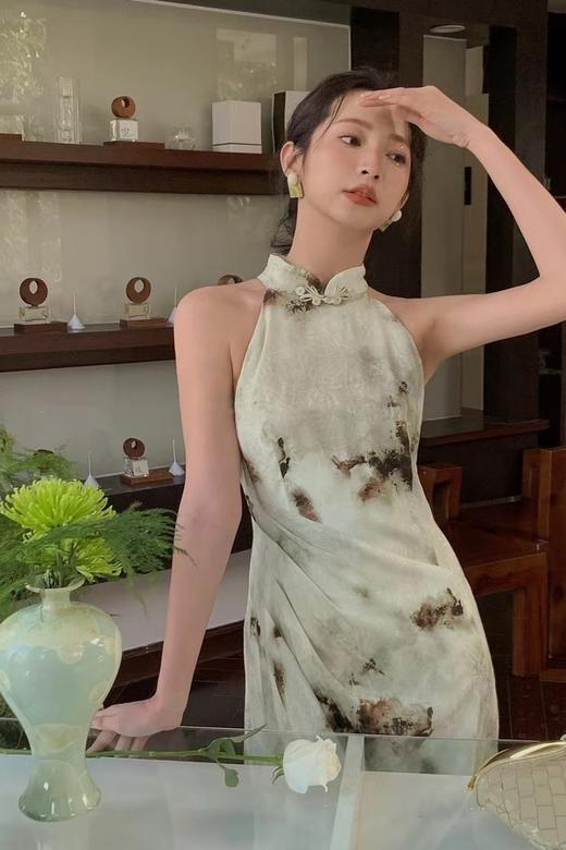 SIA SAYLOR 气质挂脖改良旗袍连衣裙 20099 商品图1