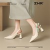 ZHR则则法式尖头高跟凉鞋2025新款一字扣气质凉鞋蝴蝶结后空凉鞋 商品缩略图7