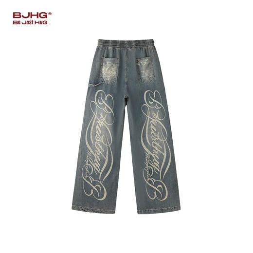 【门店限定款】不计后果复古轻薄垂感做旧牛仔裤 商品图1