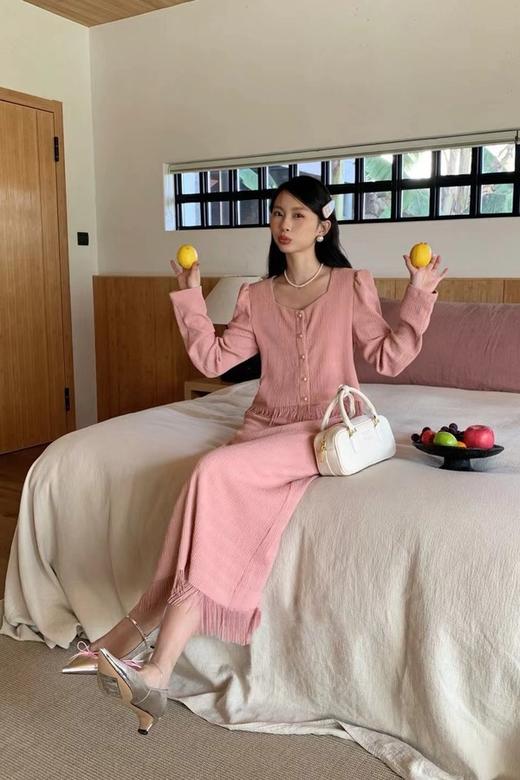 Le Malene 肉粉色流苏上衣半裙套装 20055 商品图4