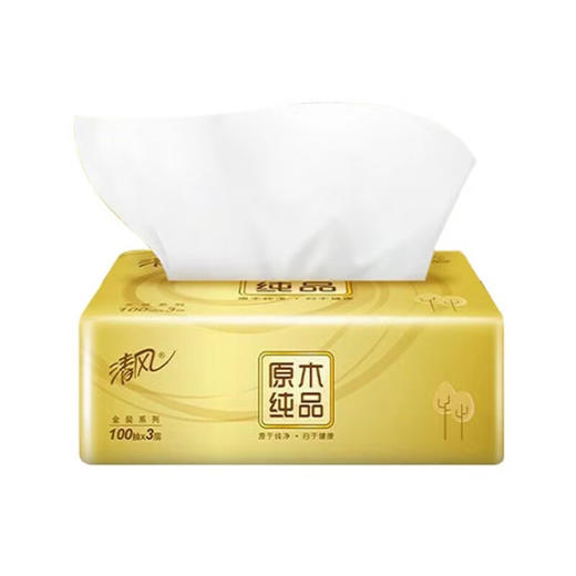 清风原木金装系列 100抽抽取式面纸（24包/箱） 商品图3