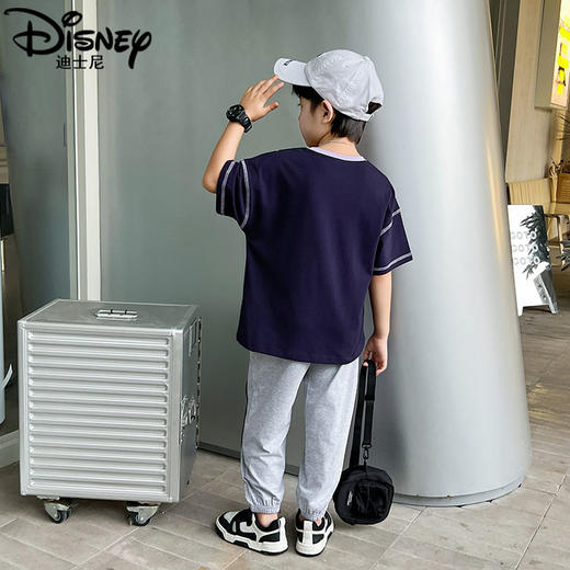 迪士尼男童短袖T恤夏装儿童上衣2024新款夏季男大童半袖男孩体恤 商品图6