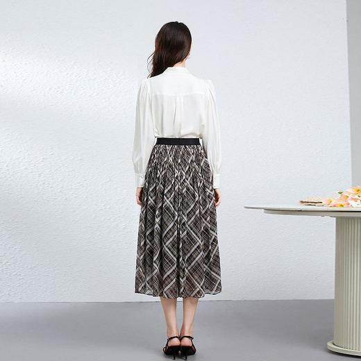 「高货kbnq」全新升级【铂金会员220/天猫299/差价79】(35609)洛诗琳气质格纹半身裙2025夏季新款时尚显瘦百褶半裙女 商品图3