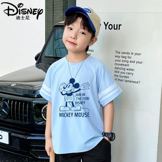 迪士尼男童短袖T恤夏季薄款2024新款儿童速干上衣男孩夏装洋气潮 商品图5