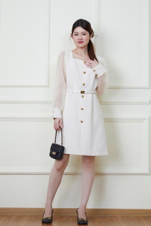 Le Malene 高级感白色拼接式西装连衣裙 19882 商品图1