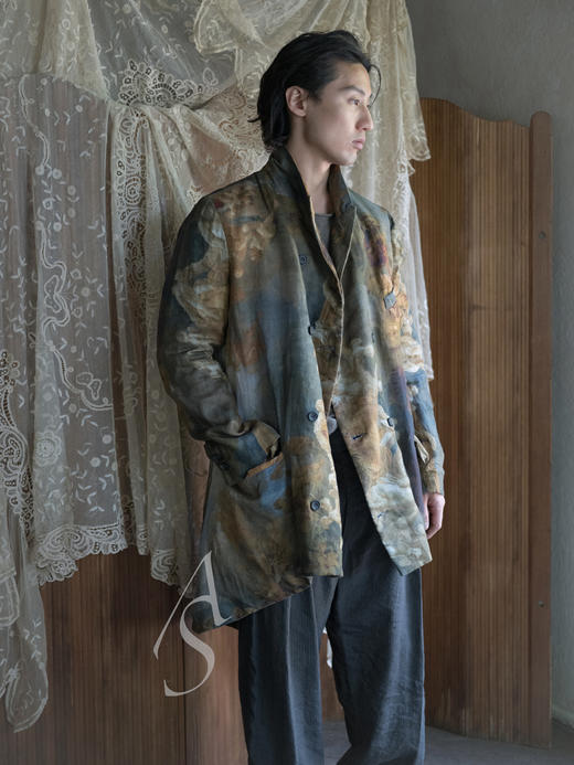 Paul Harnden  男士穹顶印花亚麻LANCASTER COAT 商品图0