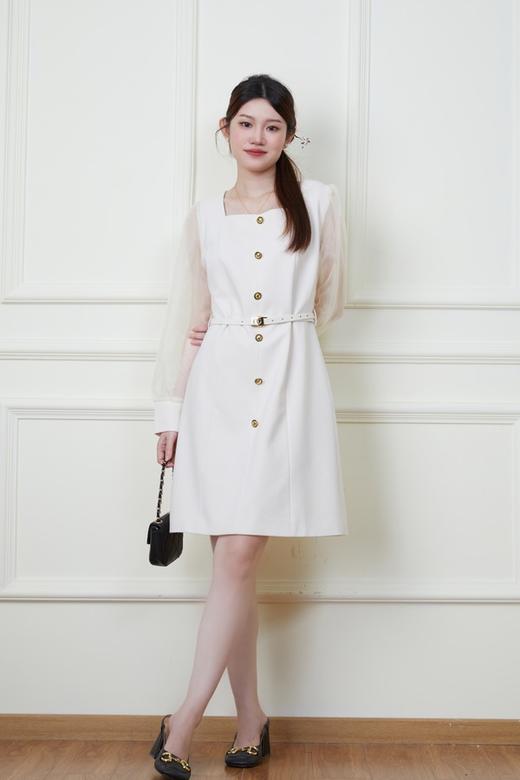 Le Malene 高级感白色拼接式西装连衣裙 19882 商品图0