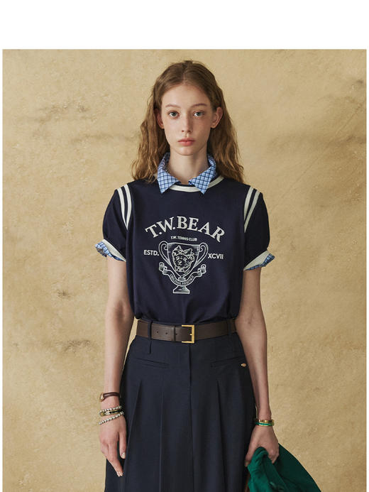 Teenie Weenie小熊字母圆领T恤女夏季女t恤TTRA252604T 商品图1