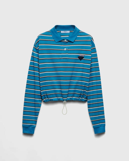 PD-T 蓝条纹长袖Polo 商品图0