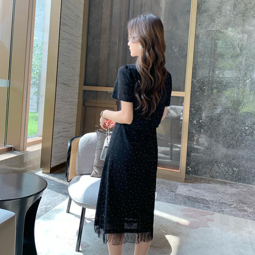 奢姿大码女装2025夏季气质V领流苏连衣裙胖妹妹假两件时尚裙子9952892998 商品图3