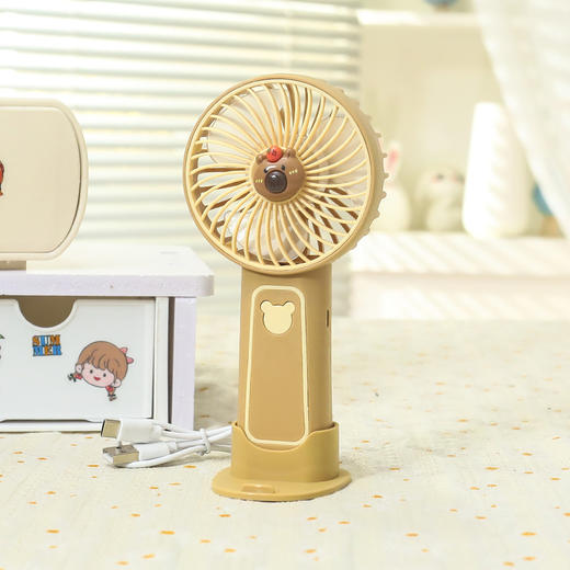 【便携手持小风扇】简约隐藏式支架桌面便携小风扇 三档大风力学生夏季旅行随身风扇。ry 商品图8