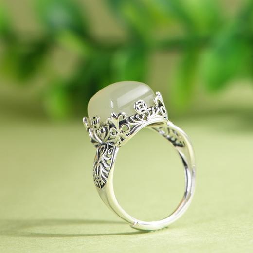 【清欢之雅】S925纯银镶嵌和田玉青玉戒指【SCH-TRS23149】 商品图3