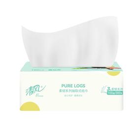 清风柔韧系列亲肤抽纸6联包/提（3层*100抽/包）