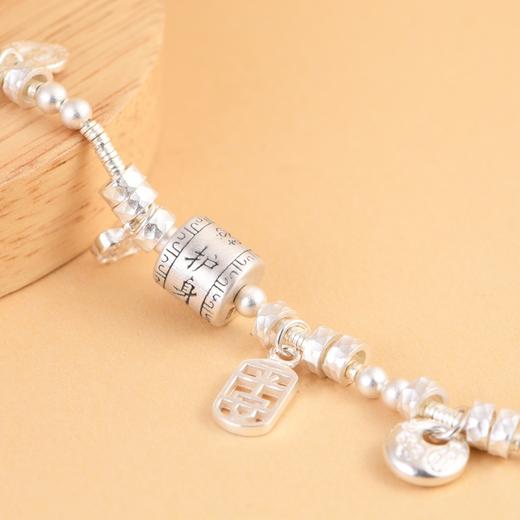 【吉言喜乐】足银复古平安吊饰桶珠盘缠手链【SCH-CK40237-4】 商品图3