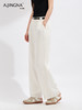 【百搭实穿】阿菁娜夏季丝麻垂坠感打褶设计阔腿裤F30X210011 商品缩略图2