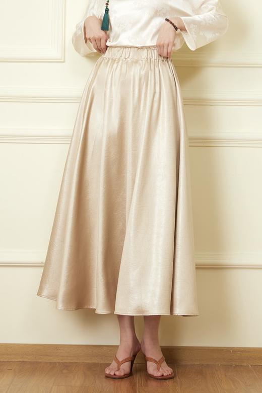 LNNNS 金色肌理感大A摆松紧腰半裙 20014 商品图0