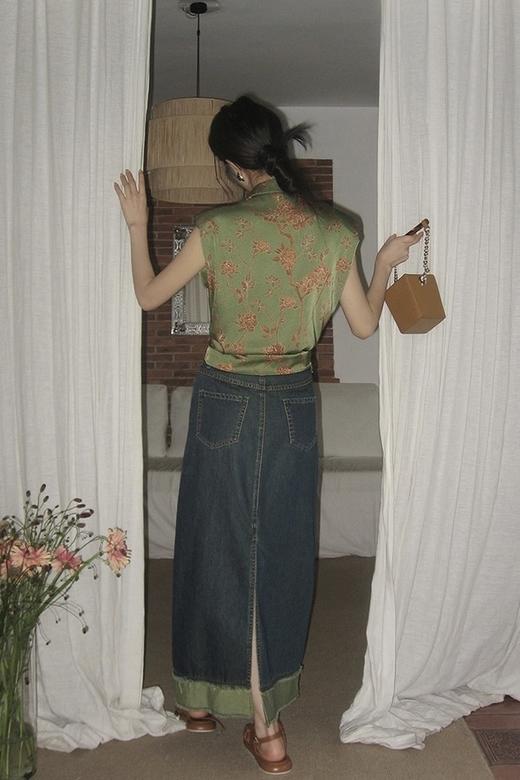 LNNNS 洗水牛仔复古半裙 18551 商品图6