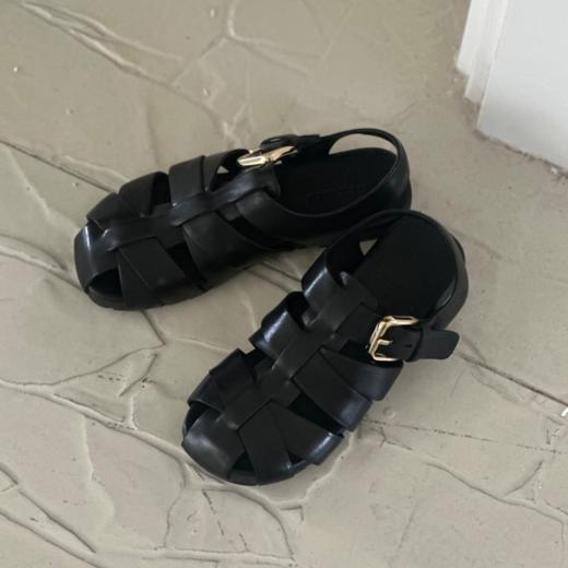 【品牌直发】RIM RIM新款黑色马皮鞋镂空凉鞋2476 商品图2