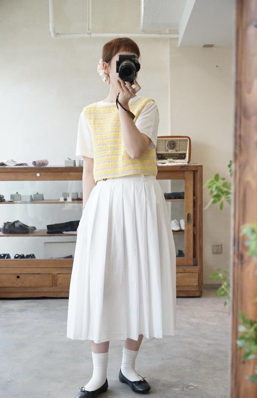 NITTO 白色皱褶半身裙 商品图0